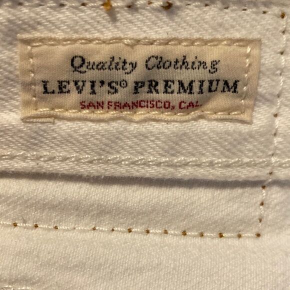 Levi’s 501 high rise denim cutoff shorts white distressed button fly size 29 - Picture 5 of 14